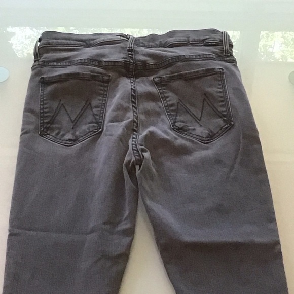 Mother Jeans The Stunner Zip Ankle Step Fray Lighting Up Lanterns Gray Denim 28 - Picture 4 of 6